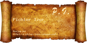 Pichler Izor névjegykártya